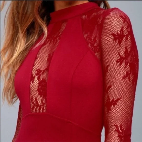 Free People Red It's Now or Never Illusion
Mini Dress Small - Picture 3 of 11